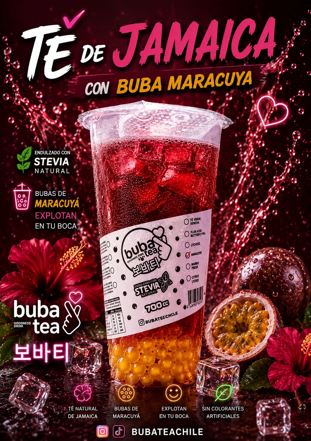 Buba Tea de jamaica y maracuya