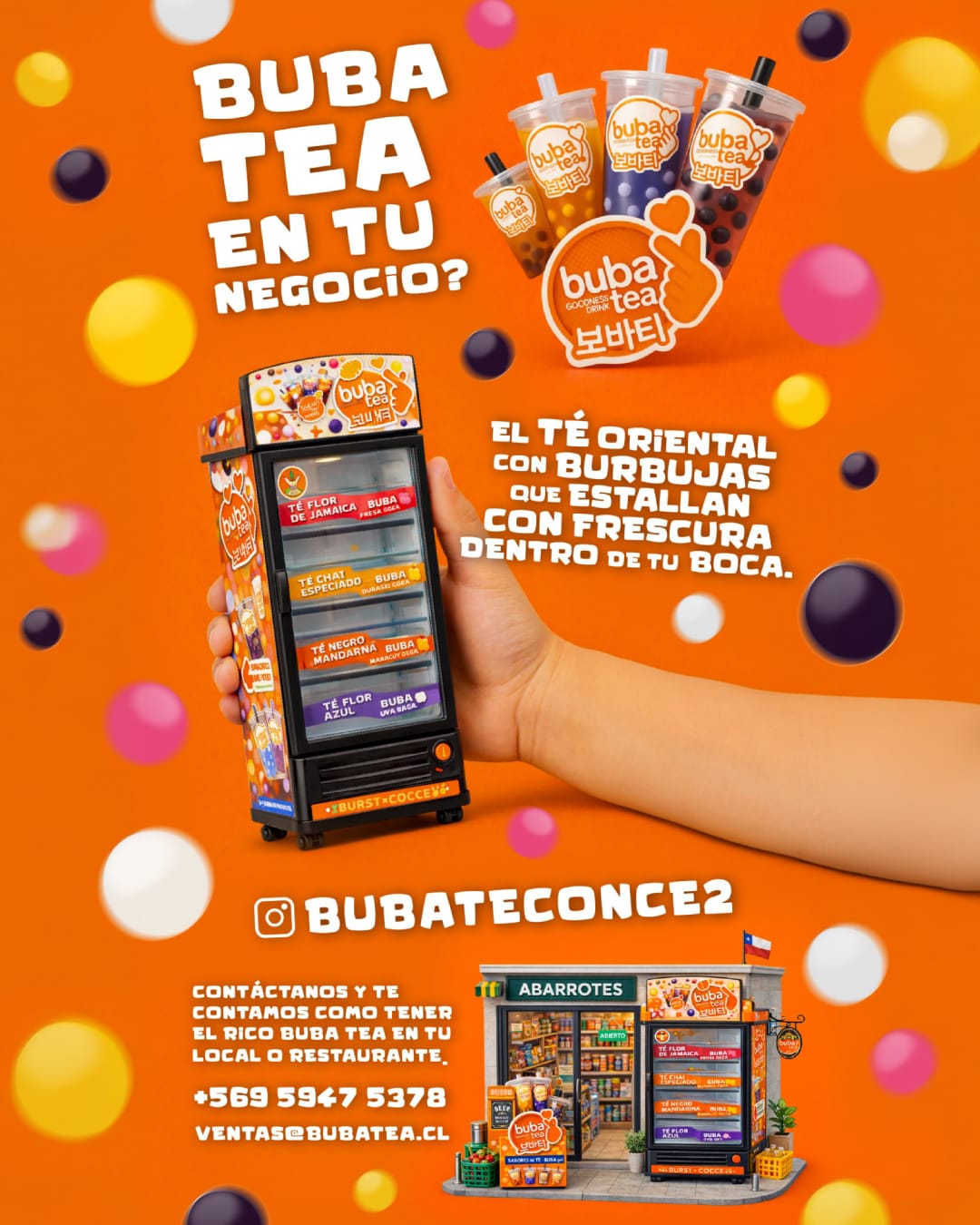 Vitrina Buba Tea para restaurantes y comercios